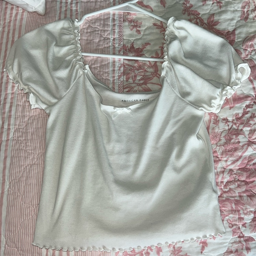 American eagle white baby doll top